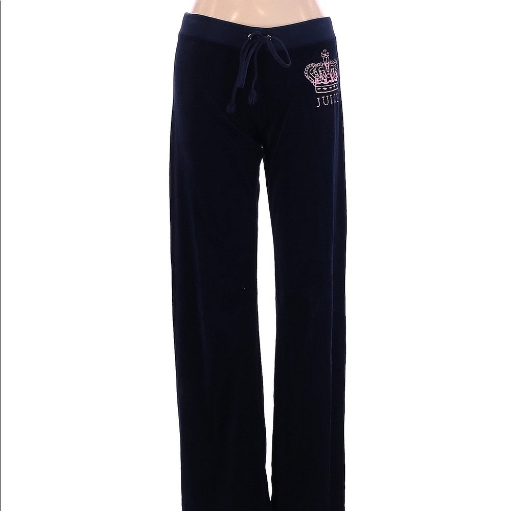 Juicy Couture Navy Velour Track Pants